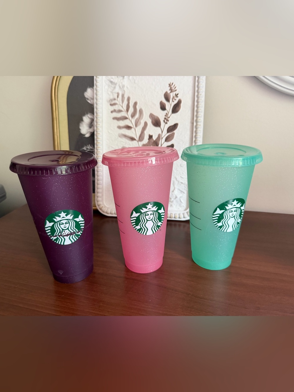 Starbucks Glitter Reusable Cup Set with Lids